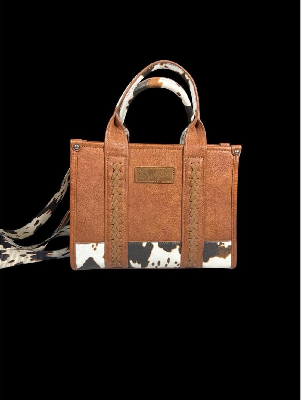 Wrangler Cowprint Crossbody Tote With Matching Wallet - Picture 2 of 8
